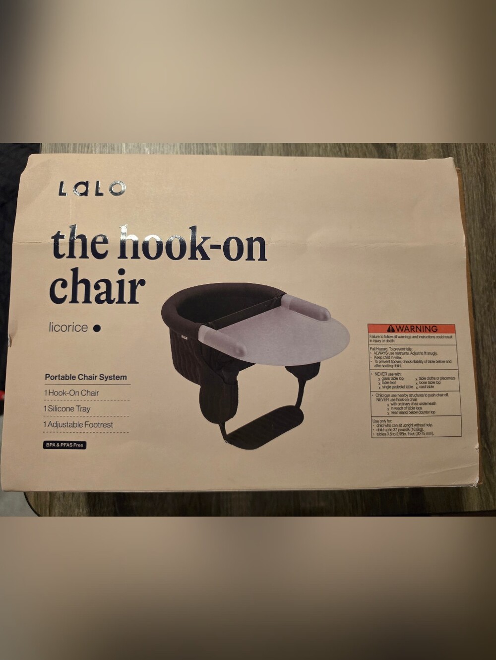 Lalo The Hook On Chair Licorice Color Portable Chair System Bpa PFAS Free